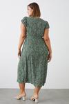 Dorothy Perkins Curve Khaki Spot Crinkle Shirred Waist Midi Dress thumbnail 3