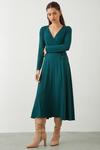 Dorothy Perkins Petite Dark Green Wrap Midi Dress thumbnail 2