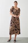 Dorothy Perkins Animal Printed Shirred Waist Midi Dress thumbnail 1