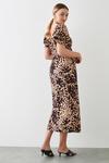 Dorothy Perkins Animal Printed Shirred Waist Midi Dress thumbnail 3