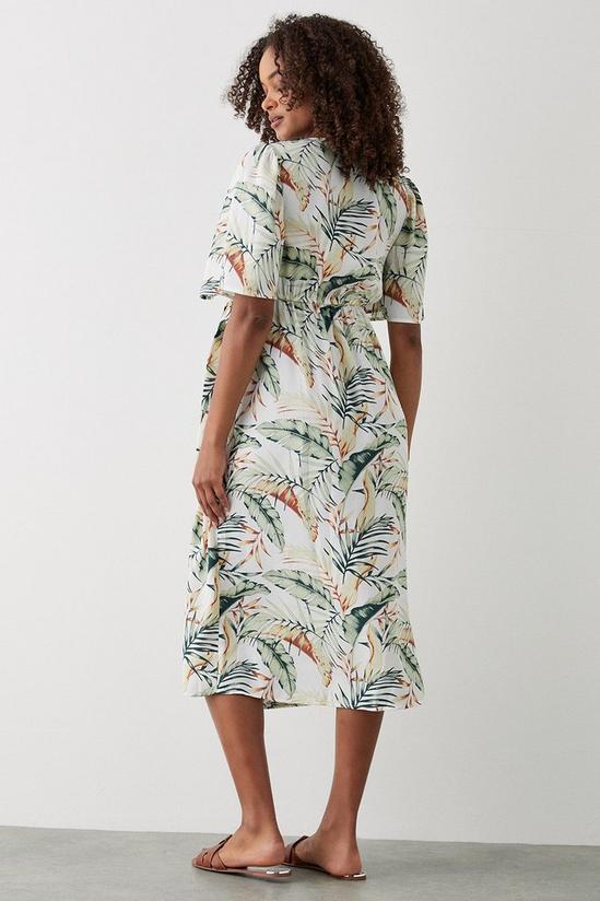 Dorothy Perkins Ivory Palm Print Wrap Midi Dress 3