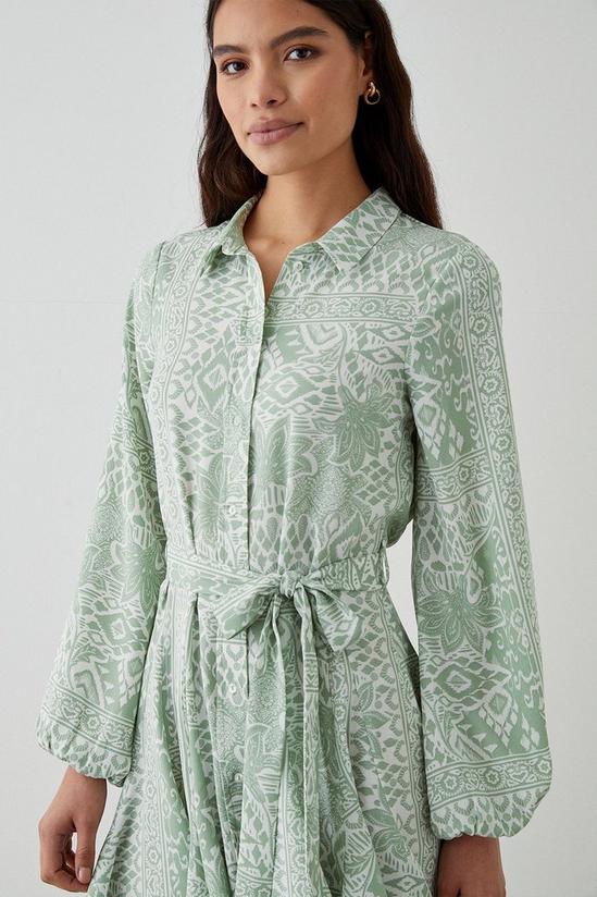 Dorothy Perkins Green Ikat Mini Shirt Dress 2