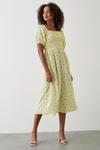 Dorothy Perkins Yellow Ditsy Floral Shirred Midi Dress thumbnail 1
