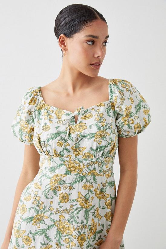 Dorothy Perkins Yellow Floral Tie Front Midi Dress 2