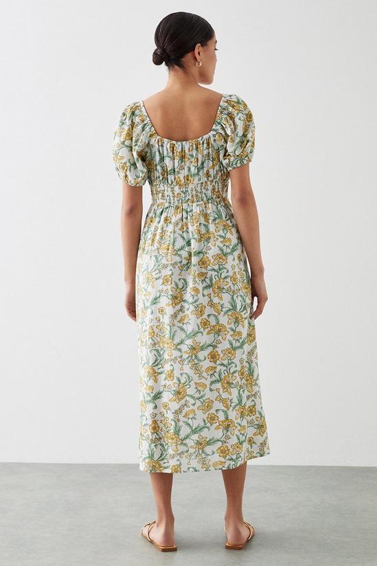 Dorothy Perkins Yellow Floral Tie Front Midi Dress 3