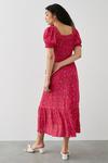 Dorothy Perkins Red Floral Shirred Waist Midi Dress thumbnail 3