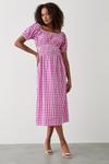 Dorothy Perkins Pink Gingham Bardot Midi Dress thumbnail 1