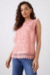 Dorothy Perkins Petite Blush Embroidered Shell Top thumbnail 1