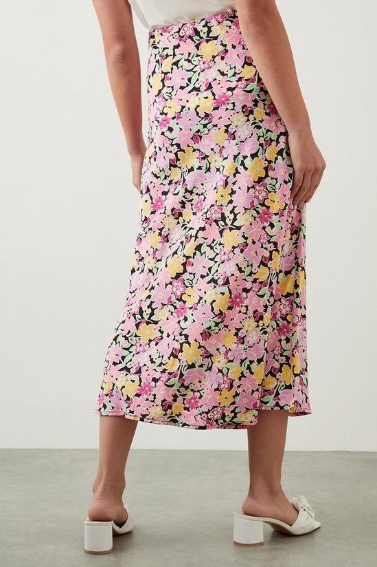 Dorothy Perkins Pink Floral Bias Cut Midi Skirt 3