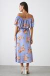 Dorothy Perkins Petite Blue Floral Bardot Midi Dress thumbnail 3