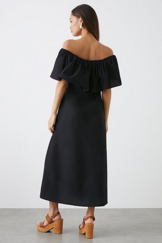 Dorothy Perkins Petite Black Bardot Midi Dress 3