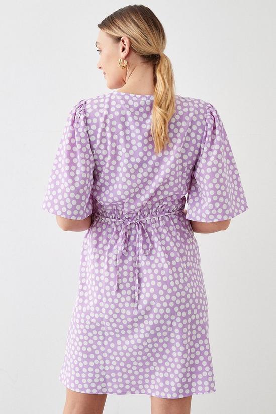 Dorothy Perkins Tall Lilac Spot Flutter Sleeve Mini Dress 3