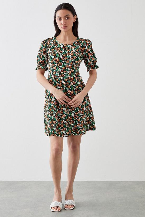 Dorothy Perkins Petite Ditsy Floral Short Sleeve Mini Dress 1