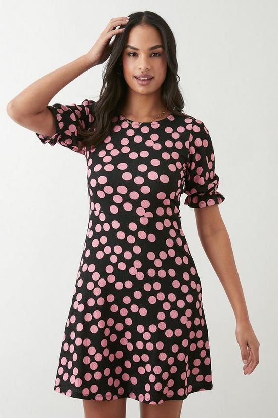 Dorothy Perkins Pink Spot Short Sleeve Mini Dress 1