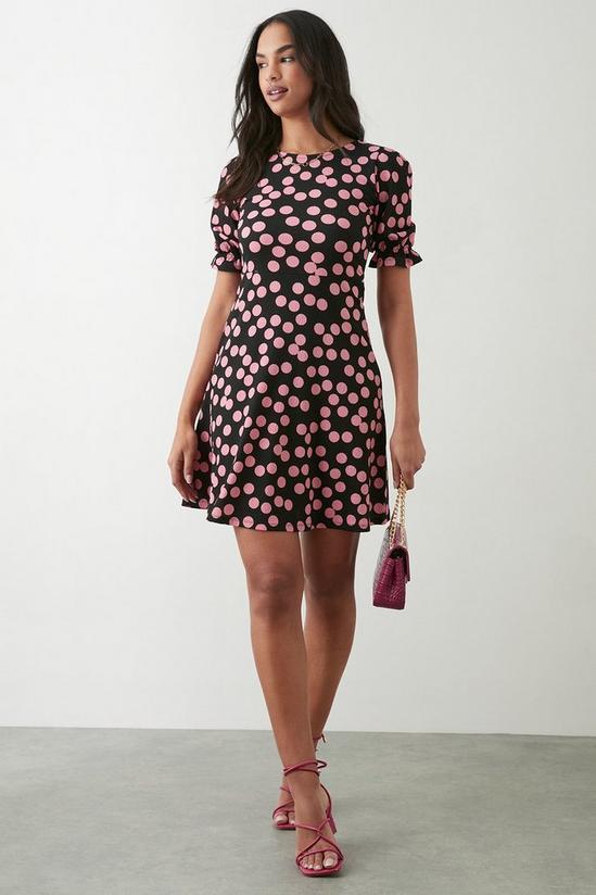 Dorothy Perkins Pink Spot Short Sleeve Mini Dress 2
