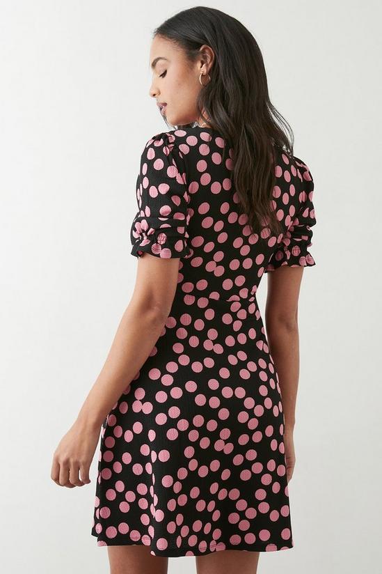 Dorothy Perkins Pink Spot Short Sleeve Mini Dress 3