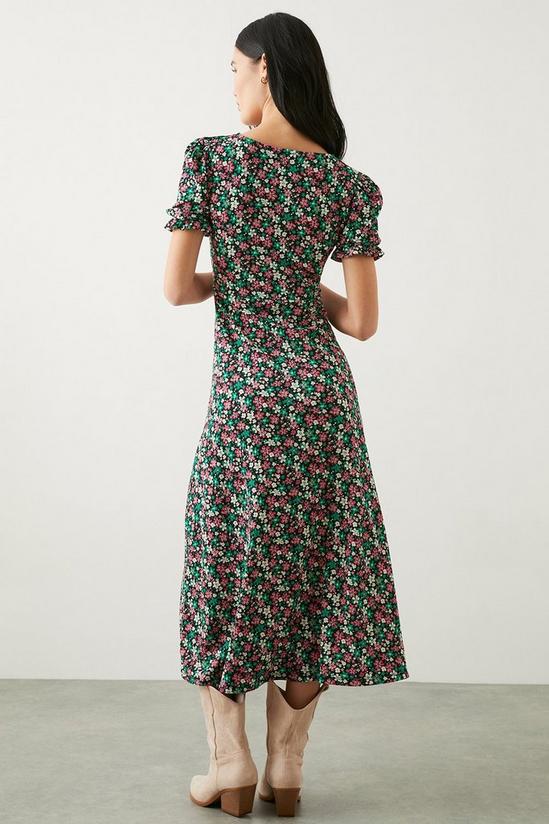 Dorothy Perkins Ditsy Floral Short Sleeve V Neck Midi Dress 3