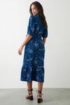 Dorothy Perkins Blue Printed Puff Sleeve Wrap Midi Dress thumbnail 3