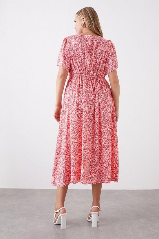 Dorothy Perkins Curve Pink Animal Empire Seam Midi Dress 3