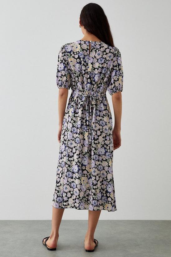 Dorothy Perkins Large Floral Print  Puff Sleeve Midi Dress 3