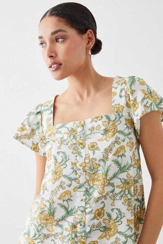Dorothy Perkins Yellow Floral Button Front Blouse 2