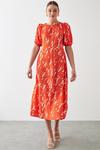 Dorothy Perkins Tall Red Spot Print Puff Sleeve Midi Dress thumbnail 1