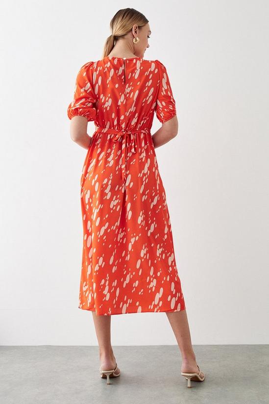 Dorothy Perkins Tall Red Spot Print Puff Sleeve Midi Dress 3