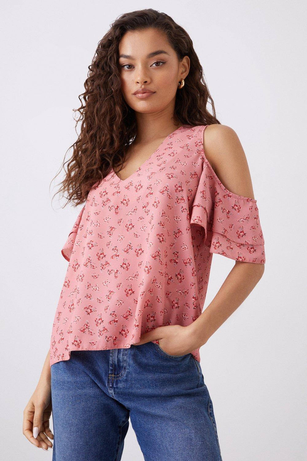 cold shoulder v neck top