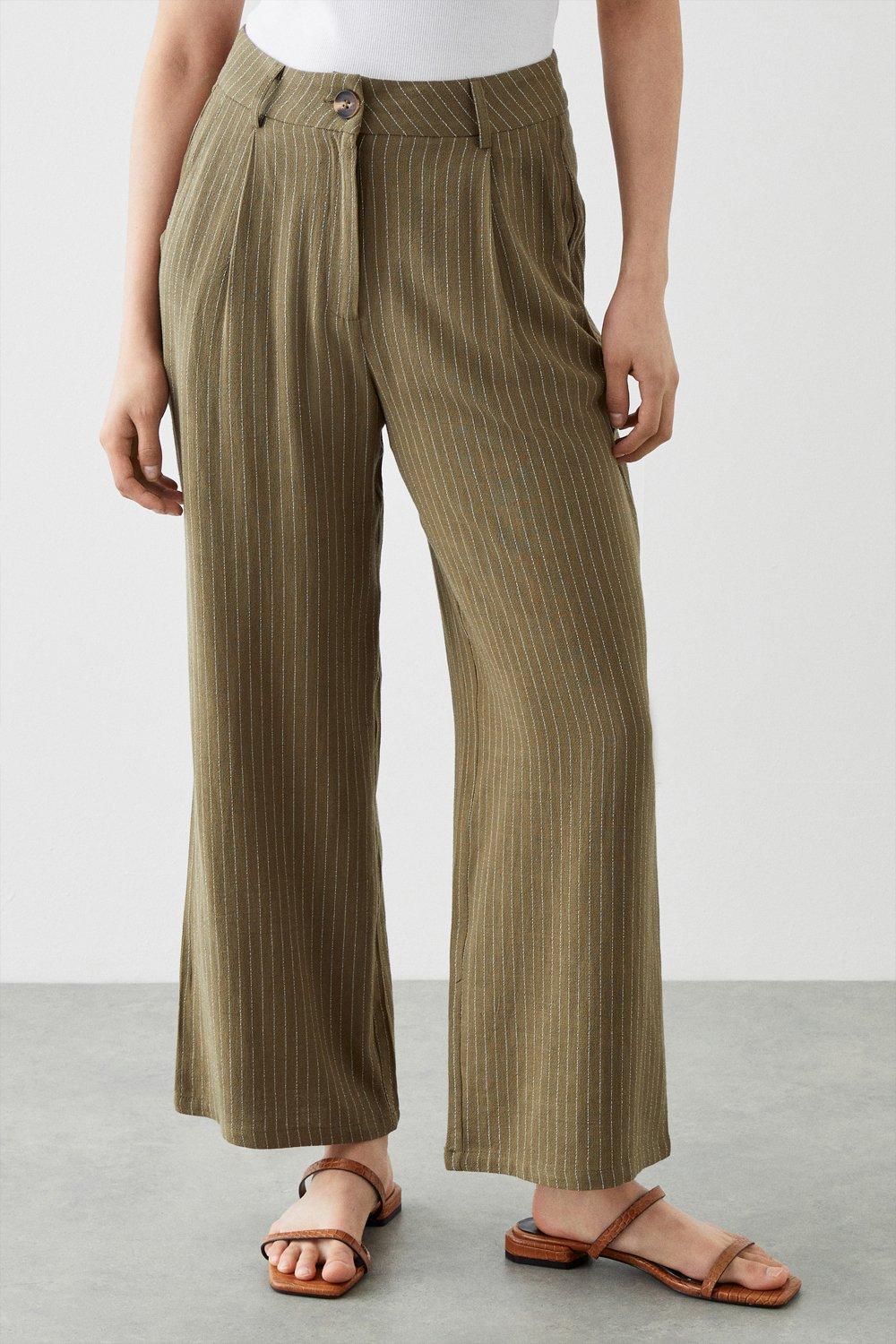 Petite striped best sale linen pants