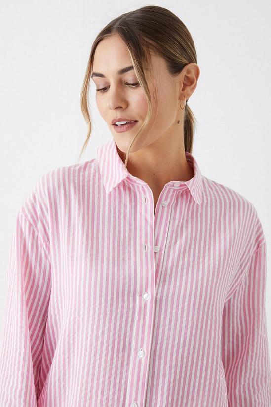 Dorothy Perkins Pink Stripe Roll Sleeve Shirt 2