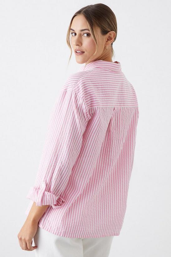 Dorothy Perkins Pink Stripe Roll Sleeve Shirt 3