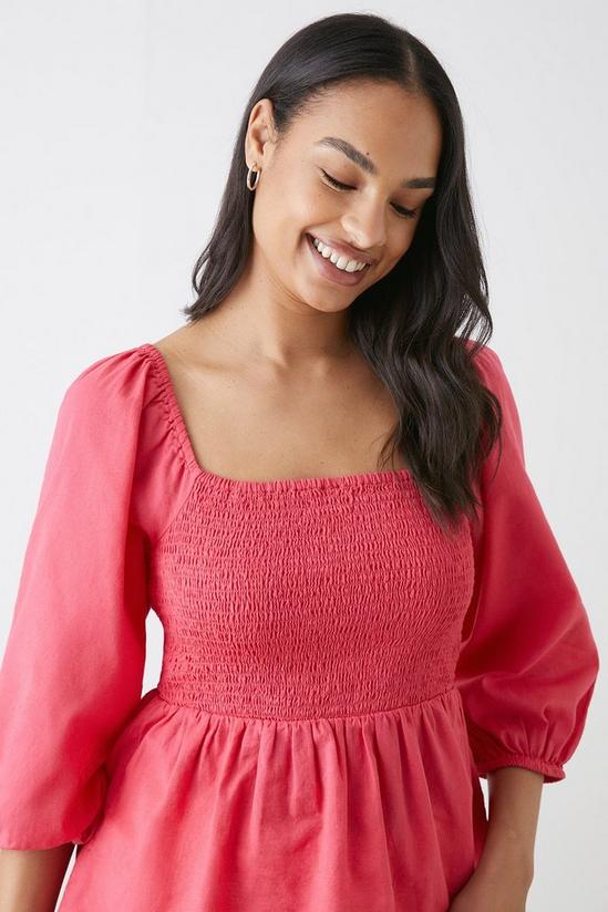 Dorothy Perkins Pink Shirred Bodice Blouse 2