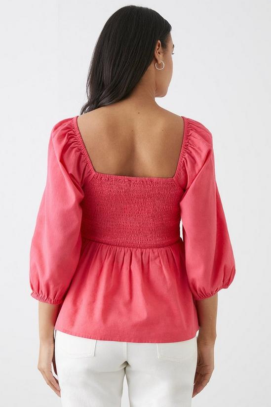 Dorothy Perkins Pink Shirred Bodice Blouse 3