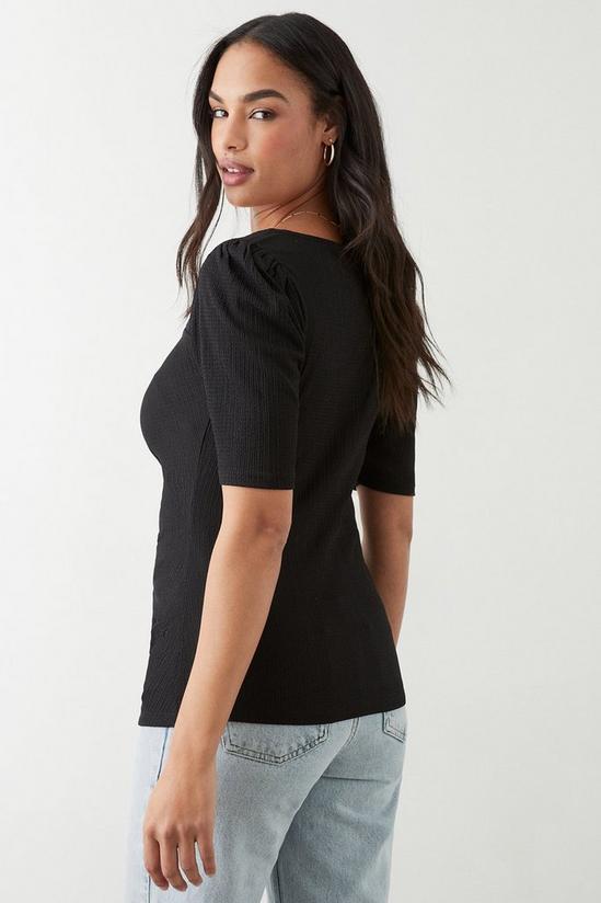 Dorothy Perkins Sweetheart Ruched Body Short Sleeve Top 3