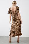 Dorothy Perkins Tall Leopard Shirred Waist Tiered Angel Sleeve Midi Dress thumbnail 3