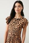 Dorothy Perkins Leopard Printed Ruffle Shoulder Mini Dress thumbnail 2