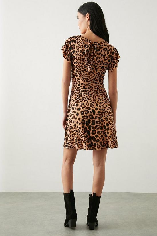 Dorothy Perkins Leopard Printed Ruffle Shoulder Mini Dress 3