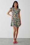 Dorothy Perkins Multi Floral Ruffle Shoulder Mini Dress thumbnail 1