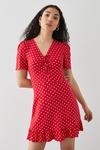 Dorothy Perkins Red Spot Tie Front Mini Dress thumbnail 1