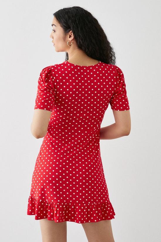 Dorothy Perkins Red Spot Tie Front Mini Dress 3