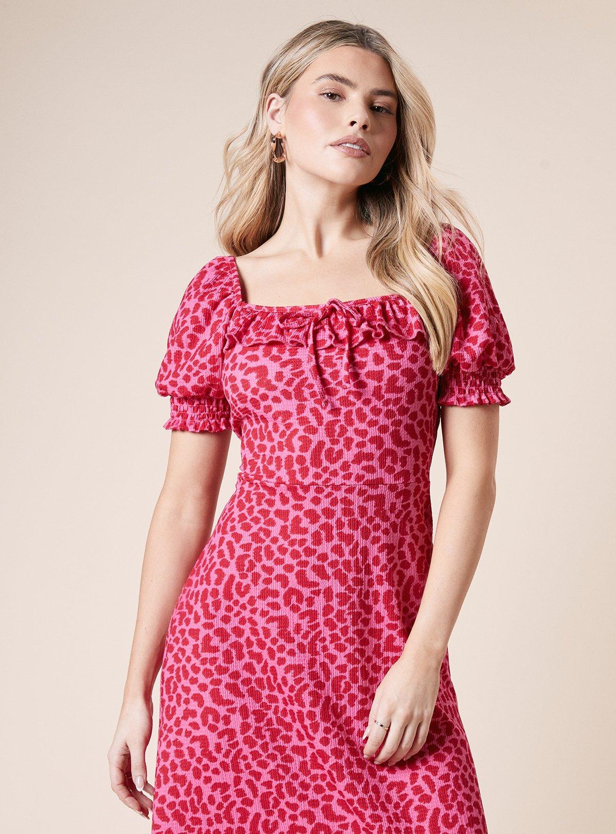 Dorothy perkins red store animal print dress