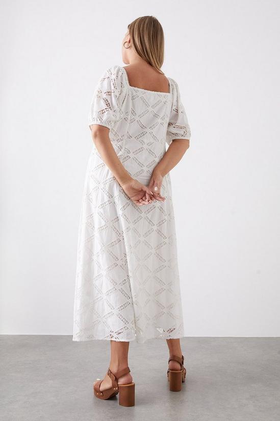 Dorothy Perkins Curve White Broderie Midi Dress 3