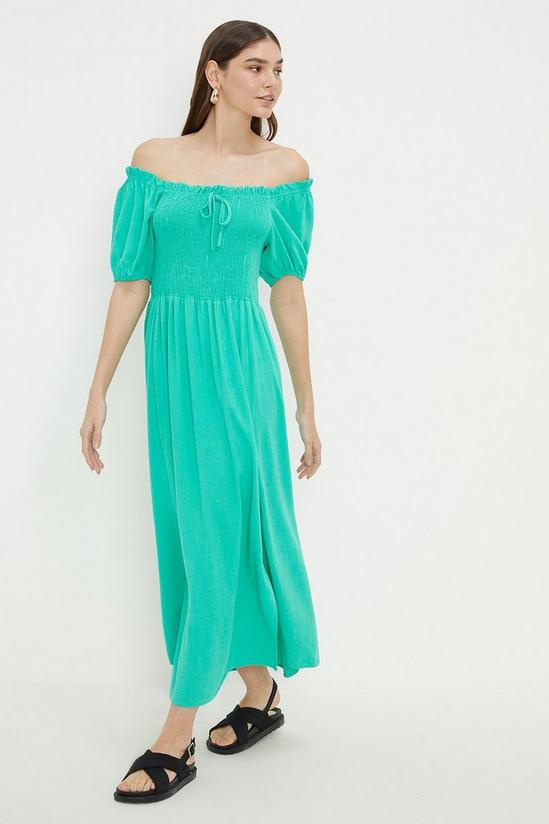 Dorothy Perkins Green Shirred Bodice Midi Dress 2