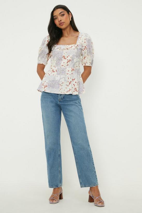 Dorothy Perkins Ditsy Patchwork Ruffle Detail Blouse 2