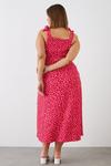 Dorothy Perkins Curve Pink Animal Textured Button Up Strappy Midi Dress thumbnail 3