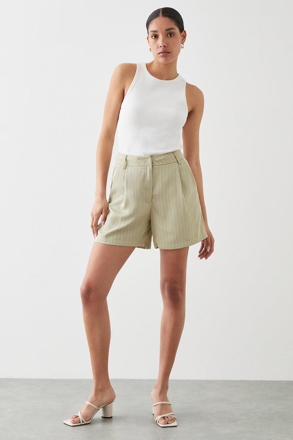Womens Stripe Relaxed Shorts