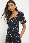 Dorothy Perkins Navy Spot Printed Textured Square Neck Jumpsuit thumbnail 2
