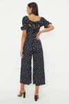Dorothy Perkins Navy Spot Printed Textured Square Neck Jumpsuit thumbnail 3