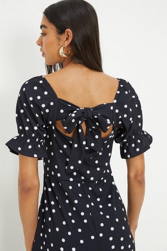 Dorothy Perkins Navy Spot Printed Textured Square Neck Jumpsuit 4