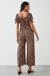 Dorothy Perkins Leopard Printed Textured Square Neck Jumpsuit thumbnail 3
